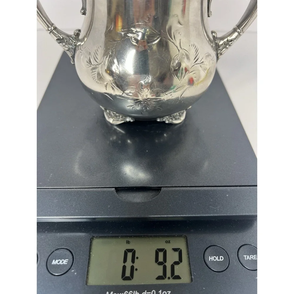 Silverplate Sugar Bowl antique Mermod‎ Jaccard Quadruple  C. 1880s Victorian